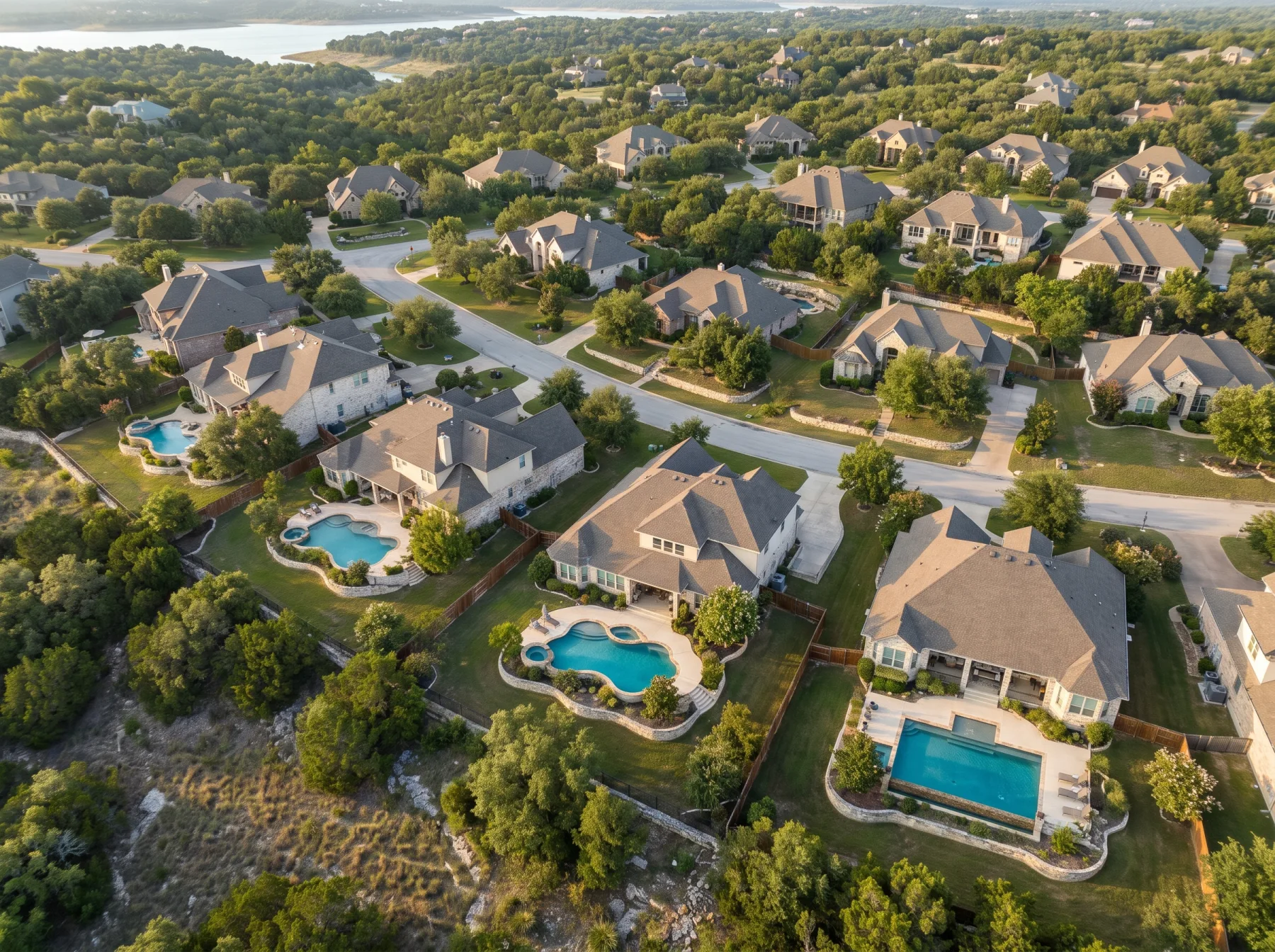 Lakeway-inspired neighborhood · AI-generated