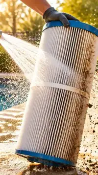 Pool filter cleaning